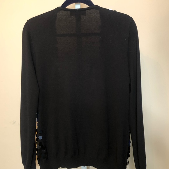 St. John Silk Knit Sequin Blue Cardigan (M) - Picture 2 of 8